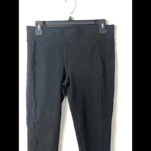 LOFT BLACK PONTE PANTS TROUSERS STRETCH SKINNY ELASTIC WAIST CROP ANKLE Small - Picture 2 of 6